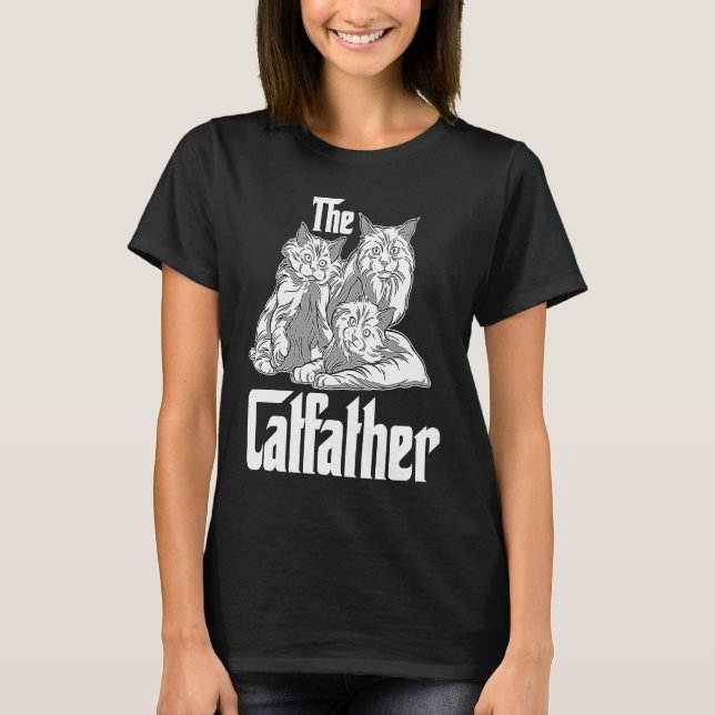 The Catfather  Mafia Cat Graphic T-Shirt (Front)