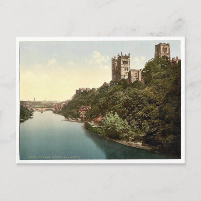 The cathedral and castle from the bridge, Durham, Postcard (Front)