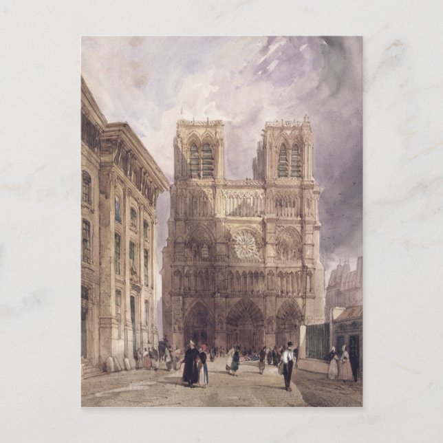 The Cathedral of Notre Dame, Paris, 1836 Postcard (Front)