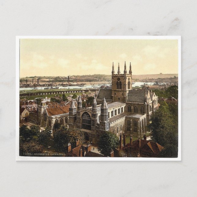 The cathedral, Rochester, England rare Photochrom Postcard (Front)