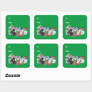 The Cats and Crew Christmas Labels