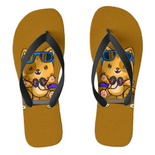 the cats are calling, and i must go, meow flip flops