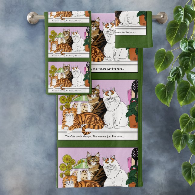 The Cats are in Charge Bath Towel Set (Creator Uploaded)