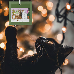 The Cats are in Charge Glass Tree Decoration