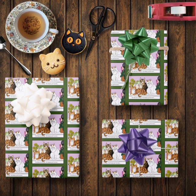 The Cats are in Charge Wrapping Paper Sheet (Creator Uploaded)
