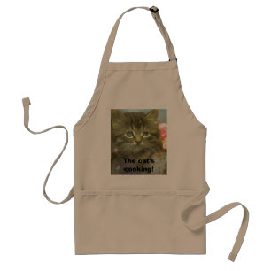 The cat's cooking! standard apron