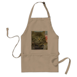 The cat's cooking! standard apron