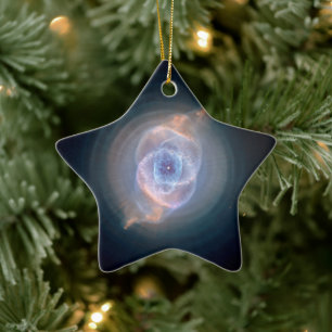 The Cat's Eye Nebula Star Photo Ceramic Tree Decoration