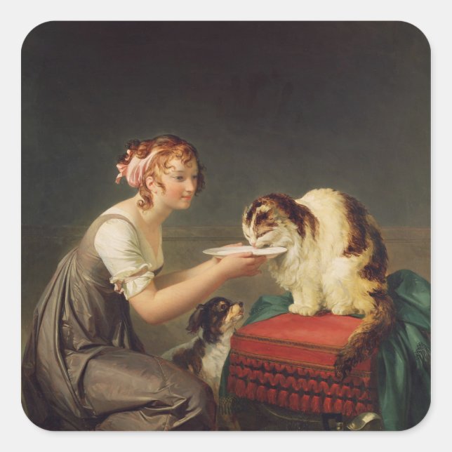 The Cat's Lunch Square Sticker (Front)