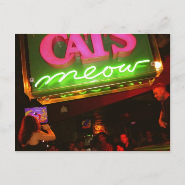 The Cat's Meow Nightclub in New Orleans Postcard (Front)