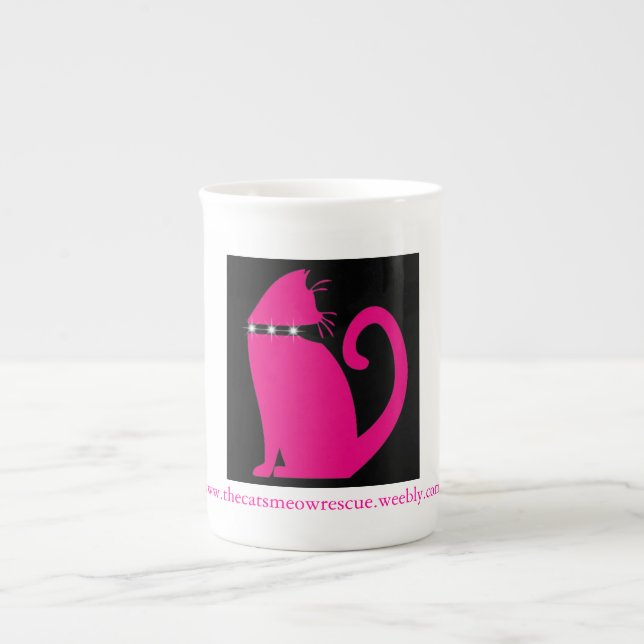 The Cat's Meow Rescue "Pink Cat" Mug (Front)