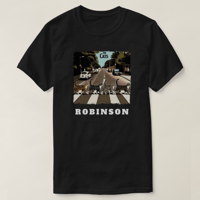 The Cats Music Lover Custom Name Personalised T-Shirt (Design Front)