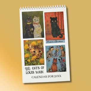 The Cats of Louis Wain 2027 Single Page Calendar