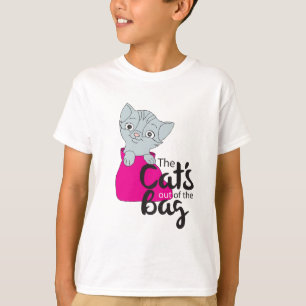 The Cats Out of the Bag Kitten Cartoon Image Kitty T-Shirt