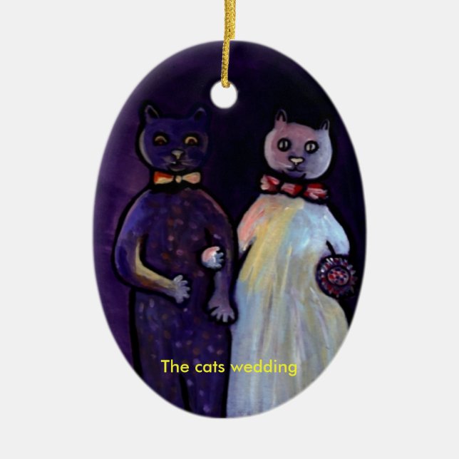 The cats wedding (Ornament) Ceramic Tree Decoration (Front)
