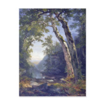 The catskills, forest scenery, oil on canvas,