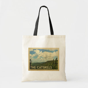 The Catskills New York Vintage Travel Tote Bag