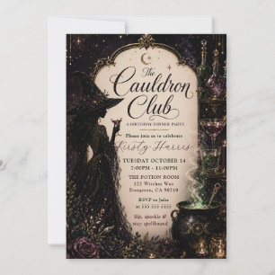 The Cauldron Club Birthday Dinner Party Invitation