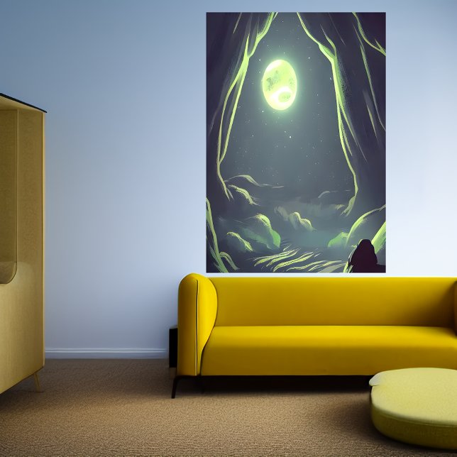 The cave and the moon | AI Art Poster (Creator Uploaded)