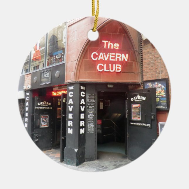The Cavern Club in Liverpool's Mathew Street Ceramic Tree Decoration (Front)