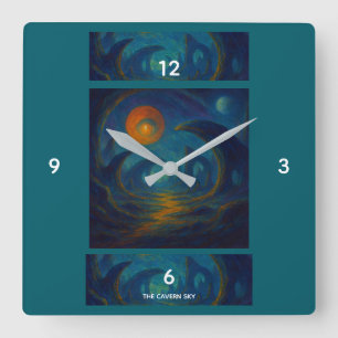 The Cavern Sky - Three Cavern Square Wall Clock