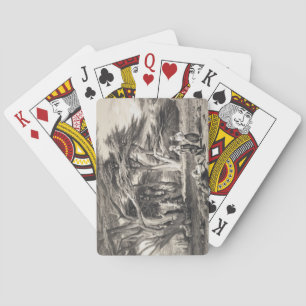 The Cedars of Lebanon, engraved by Freeman (sepia Playing Cards