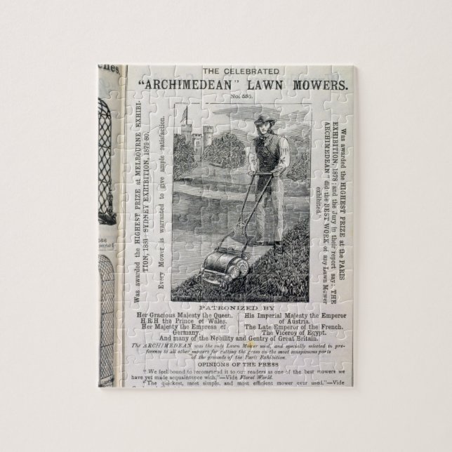 The Celebrated 'Archimedean' Lawn Mowers, from the Jigsaw Puzzle (Vertical)