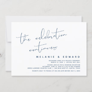The Celebration Continues, Wedding Elopement Invit Invitation