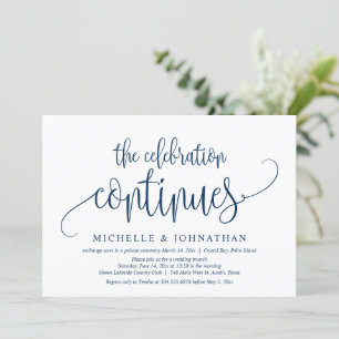 The Celebration Continues, Wedding Elopement Party Invitation
