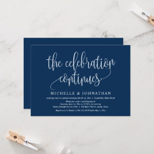 The Celebration Continues, Wedding Elopement Party Invitation