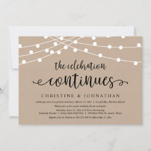 The Celebration Continues, Wedding Elopement Party Invitation
