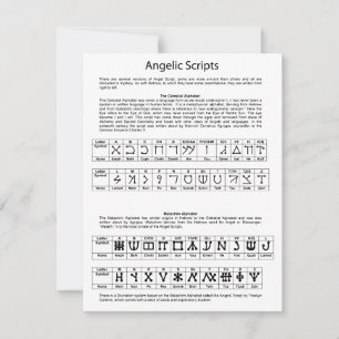 The Celestial Alphabet Angelic Script Chart