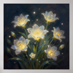The Celestial Bloom: An Ethereal Bouquet of Lumine Poster