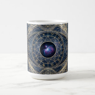 The Celestial Eye — Sacred Geometry Zodiac Cosmos Coffee Mug