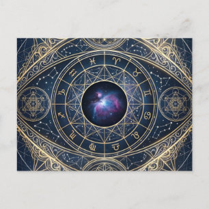 The Celestial Eye — Sacred Geometry Zodiac Cosmos Postcard