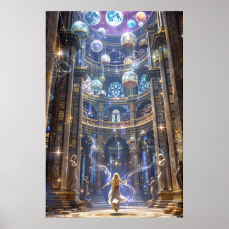 The Celestial Library: Where Magic Meets Knowledge Poster