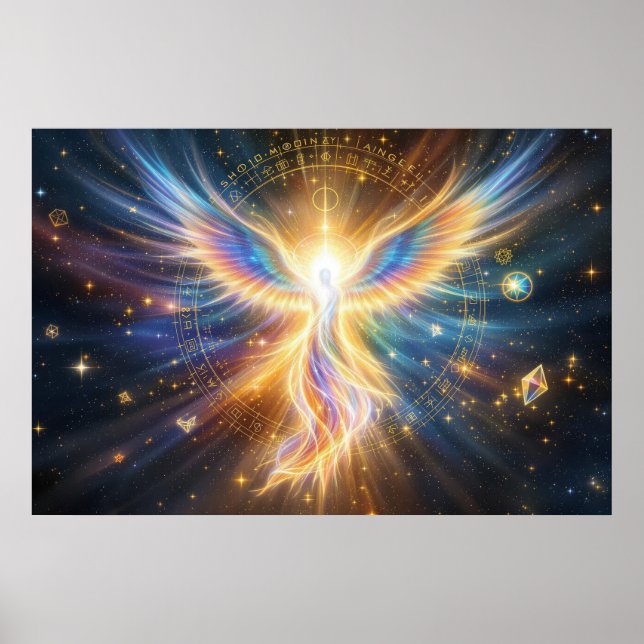 The Celestial Phoenix: Guardian of Ancient Wisdom Poster (Front)