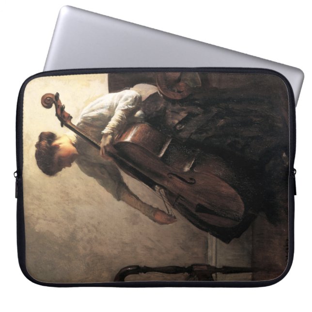 The Cellist (by Joseph DeCamp) Laptop Sleeve (Front)