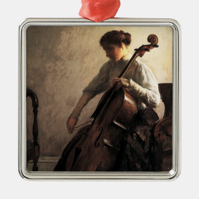 The Cellist (by Joseph DeCamp) Metal Tree Decoration (Front)