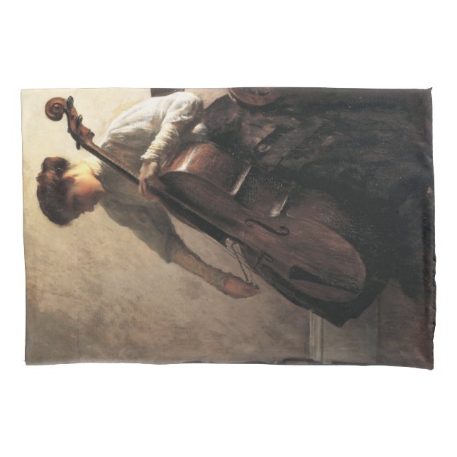The Cellist (by Joseph DeCamp) Pillowcase (Front-Left)