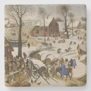 The Census at Bethlehem (by Pieter Bruegel) Stone Coaster