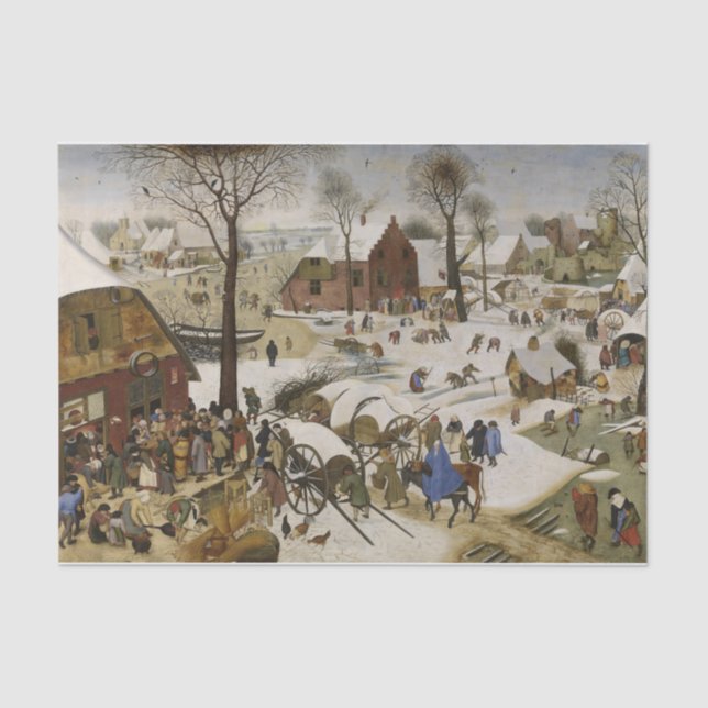 The Census at Bethlehem (by Pieter Bruegel) Tissue Paper (Front)