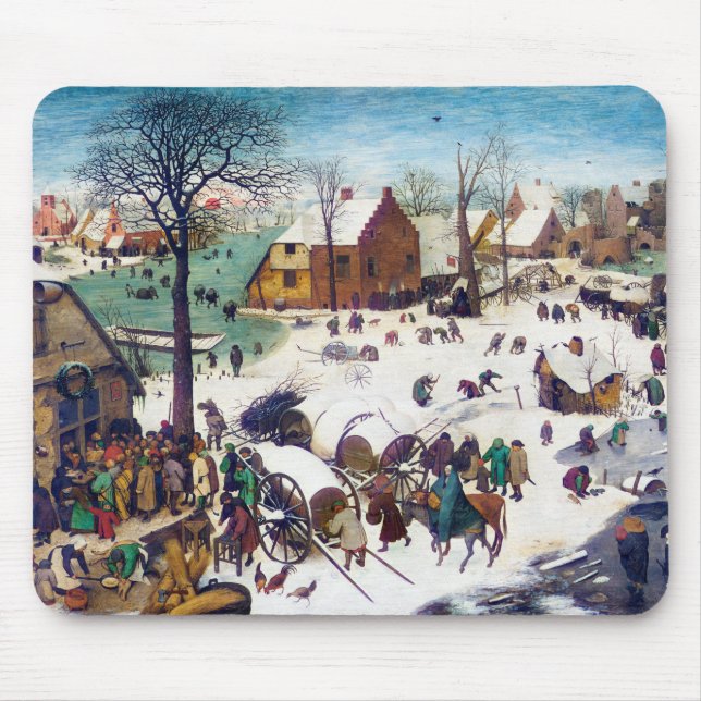 The Census at Bethlehem, Pieter Bruegel Mouse Mat (Front)