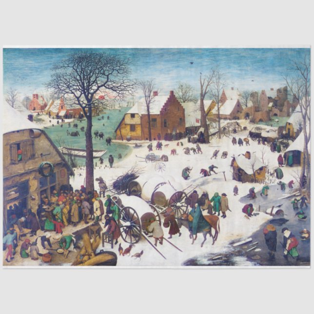 The Census at Bethlehem, Pieter Bruegel Tissue Paper (Front)