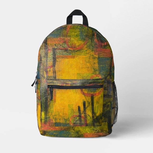 "the centre of afterglow" printed backpack (Front)