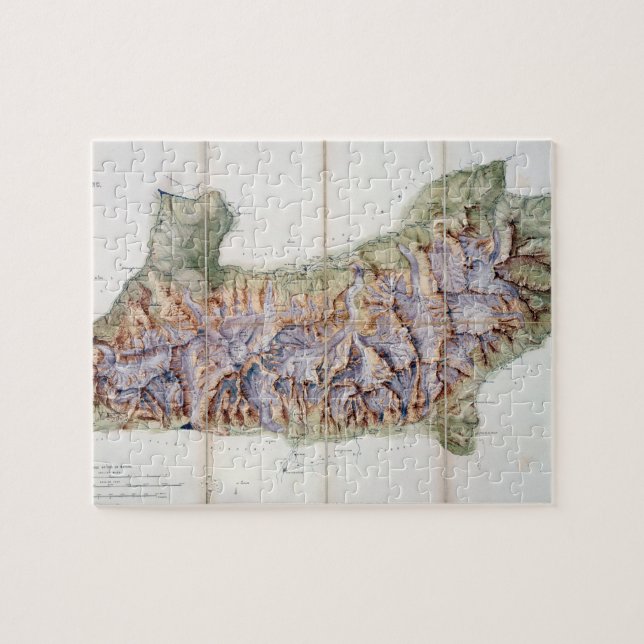 The Chain of Mont Blanc, from an actual survey in Jigsaw Puzzle (Horizontal)