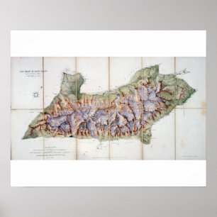 The Chain of Mont Blanc, from an actual survey in Poster