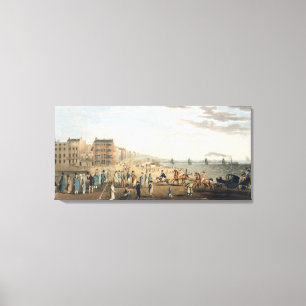 The Chain Pier at Brighton with Characters (etchin Canvas Print