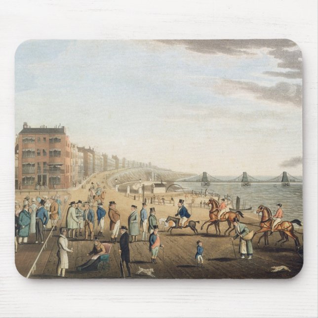 The Chain Pier at Brighton with Characters (etchin Mouse Mat (Front)