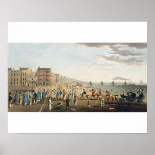 The Chain Pier at Brighton with Characters (etchin Poster